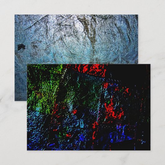 invitation dark texture abstract recycle motif kaart (Voorkant / Achterkant)