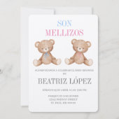 Invitation de baby shower para gemelos kaart (Voorkant)