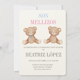 Invitation de baby shower para gemelos kaart