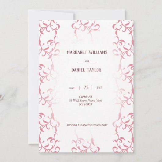 Invitation de boda decorada con hojas de acanto kaart (Voorkant)