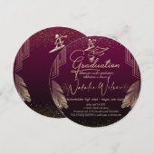 Invitation de graduación con purpurina kaart (Voorkant / Achterkant)