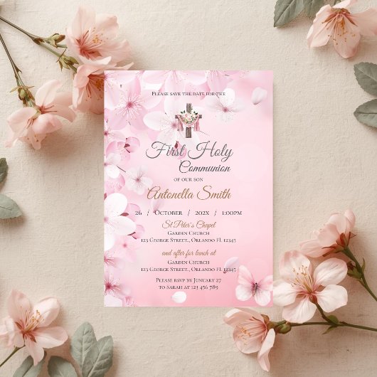Invitation First Boy Communion Kaart