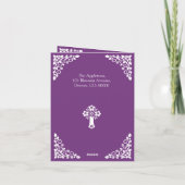Invitation Floral Cross Christening Sweet Plum Feestdagen Kaart (Achterkant)