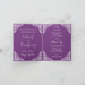 Invitation Floral Cross Christening Sweet Plum Feestdagen Kaart (Binnen)