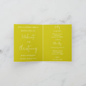 Invitation Floral Cross Christening Yellow Feestdagen Kaart (Binnen)