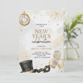 Invitation for a new year celebrations  kaart (Staand voorkant)