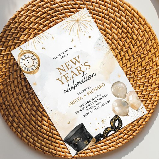 Invitation for a new year celebrations  kaart