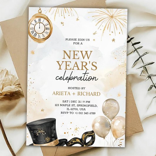 Invitation for a new year celebrations  kaart