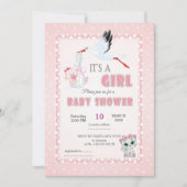 invitation for baby shower, it is a girl kaart (Voorkant)