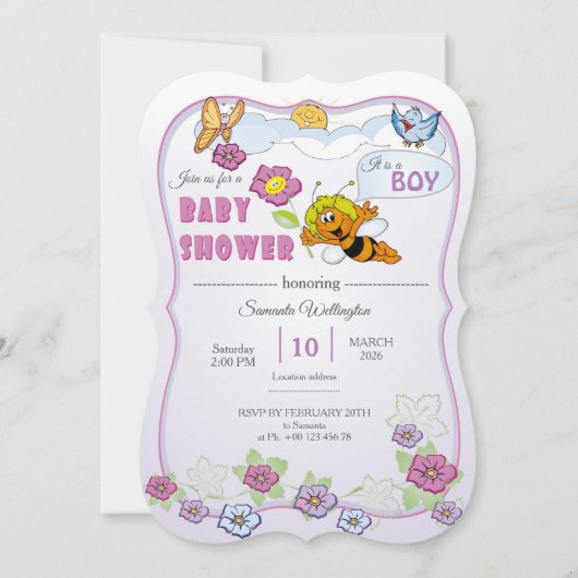 invitation for baby shower kaart (Voorkant)