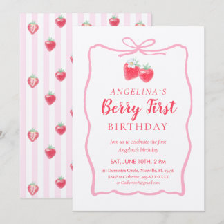 Invitation for Elegant First Birthday . Kaart