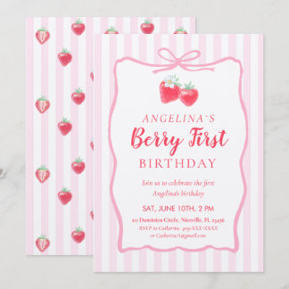 Invitation for Elegant First Birthday . Kaart