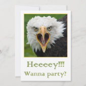Invitation for party shouting bird of prey kaart (Voorkant)