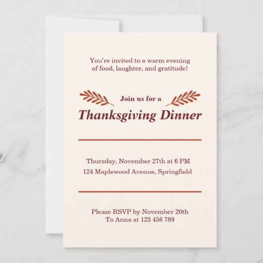 Invitation Kaart (Achterkant)