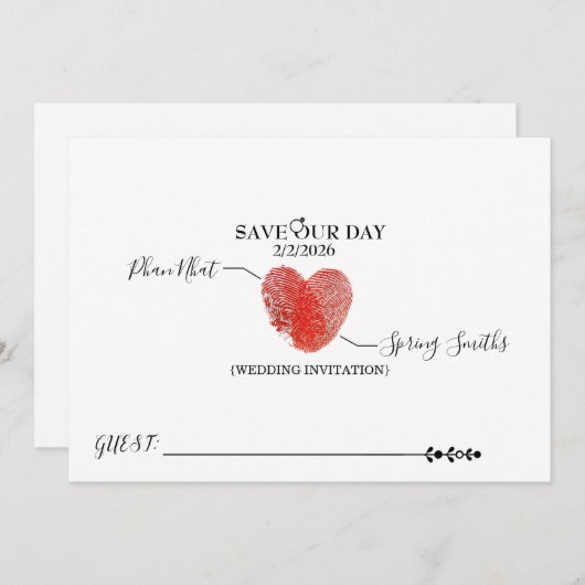 Invitation Kaart (Voorkant / Achterkant)