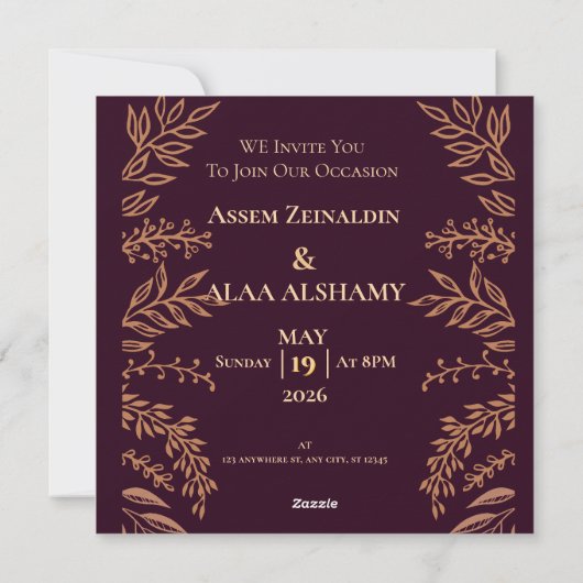 Invitation Kaart (Achterkant)