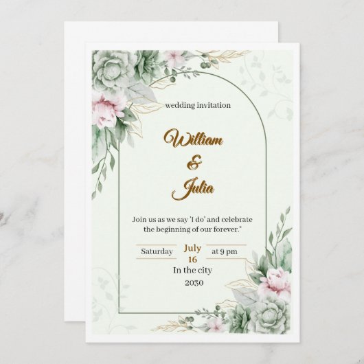 Invitation Kaart (Voorkant / Achterkant)