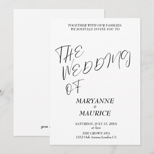 Invitation Kaart (Voorkant / Achterkant)