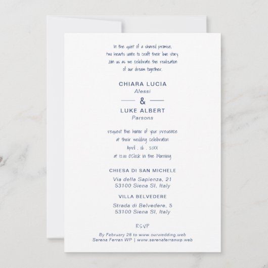 Invitation Kaart (Achterkant)