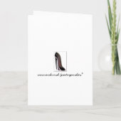 Invitation Kaart - zwarte stilettoschoen (Achterkant)