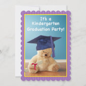 Invitation Kindergarten Graduation Party, Teddy Be Kaart (Voorkant)