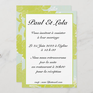 invitation mariage kaart