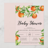 Invitation Neutral voor Baby shower van verse citr Kaart (Voorkant / Achterkant)
