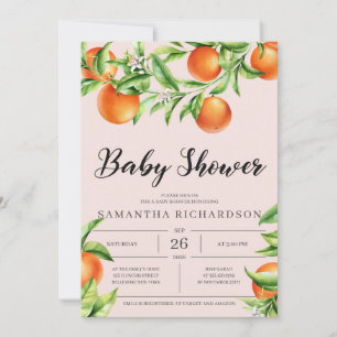 Invitation Neutral voor Baby shower van verse citr Kaart