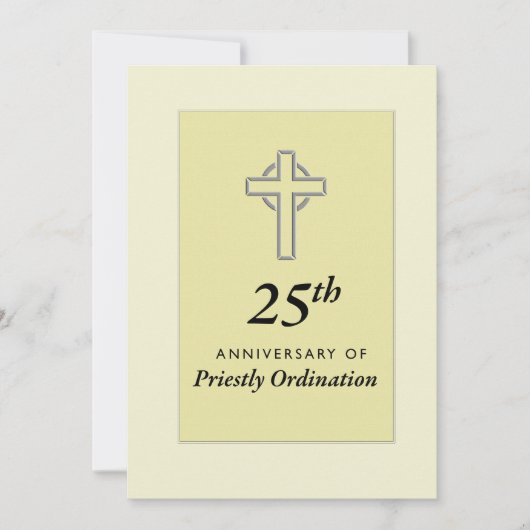 Invitation Priest 25th Anniversary of Ordination w Kaart (Voorkant)