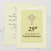 Invitation Priest 25th Anniversary of Ordination w Kaart (Voorkant / Achterkant)