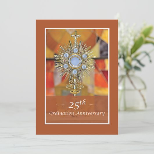 Invitation Priest 25th Ordination Anniversary Kaart (Staand voorkant)