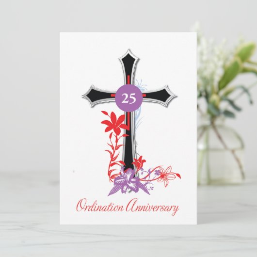 Invitation Priest 25th Ordination Anniversary Kaart (Staand voorkant)