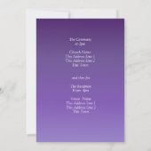 Invitation Purple Mauve Flowers & White Wedding  Kaart (Achterkant)