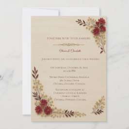 Invitation Romantic Beige Floral Wedding Invitatio Kaart