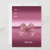 Invitation roze Butterfly Bow Kaart (Achterkant)