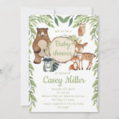 Invitation Rustic Woodland Forest Animal Baby show Kaart (Voorkant)