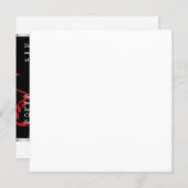 Invitation Square Black en Red Acanthus Vine Kaart (Voorkant / Achterkant)