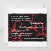 Invitation Square Black en Red Acanthus Vine Kaart (Achterkant)