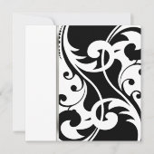 Invitation Square Black en White Damask Kaart (Voorkant)