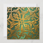 Invitation Square Gold Celtic Pattern Kaart (Voorkant)