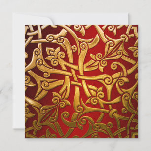 Invitation Square Gold Celtic Pattern Kaart