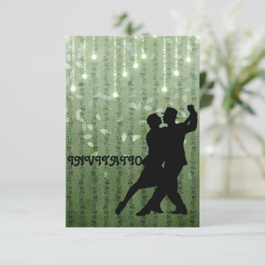 Invitation Tango Flamenco Latin Dance Kaart (Staand voorkant)