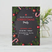 Invitation to a rustic Christmas party with a beau Kaart (Staand voorkant)