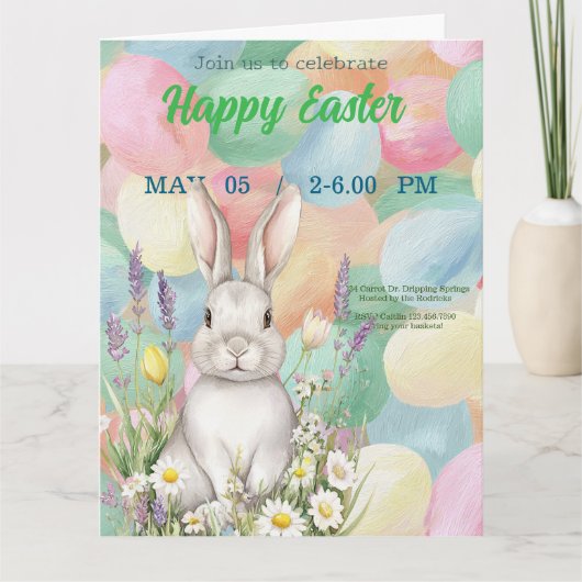 invitation to Easter with Peter Rabbit Bedankkaart (Voorkant)