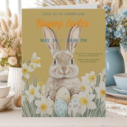 invitation to Easter with Peter Rabbit Bedankkaart