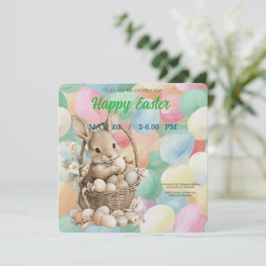 invitation to Easter with Peter Rabbit Bedankkaart (Staand voorkant)