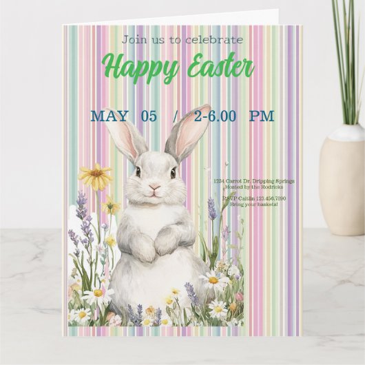 invitation to Easter with Peter Rabbit Bedankkaart (Voorkant)