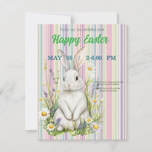 invitation to Easter with Peter Rabbit RSVP Kaartje (Voorkant)