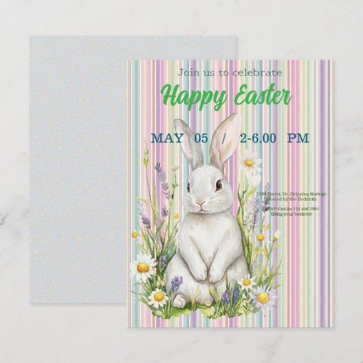invitation to Easter with Peter Rabbit RSVP Kaartje (Voorkant / Achterkant)