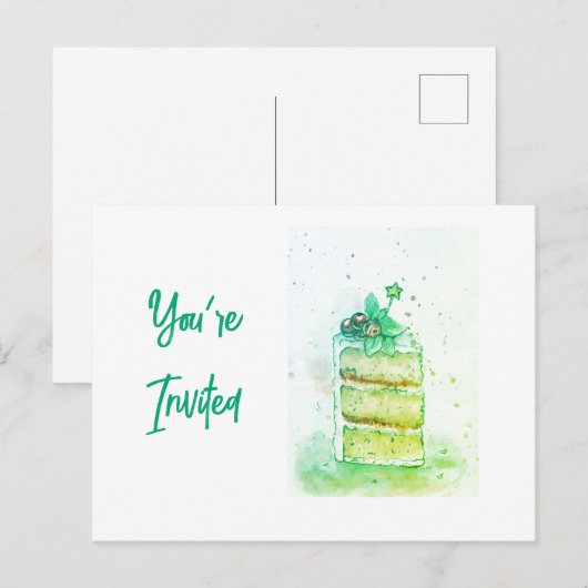 Invitation  uitnodiging briefkaart (Voorkant / Achterkant)